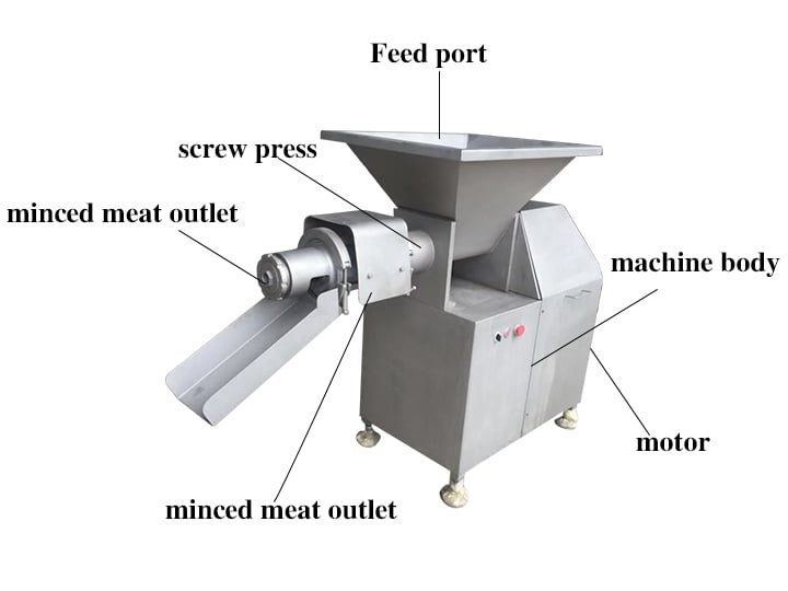 la structure du séparateur viande-os