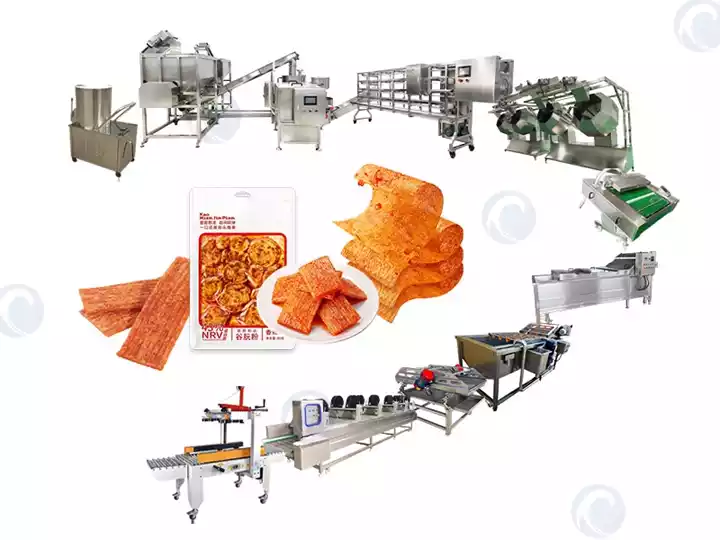 Jalur Produksi Strip Pedas | Mesin Camilan Pedas China 3 Jalur Produksi Otomatis Strip Pedas