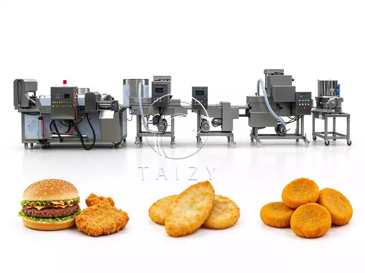 100–200 Kg/H Burger Patty Production Line | Forming Coating &Amp; Frying 1 Automatic Meat Patty Processing Line